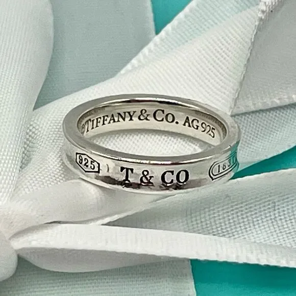 Tiffany & Co 1837 Ring - Narrow - Sz 5 - 925 Silver - Picture 12 of 16